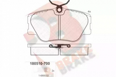 R BRAKE rb0510700 -  Комплект тормозных колодок, дисковый тормоз